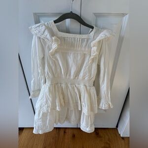 Mini Boden white dress girls size 6/7